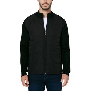Infinity Men's Quilted Mixed Media Jacket Black